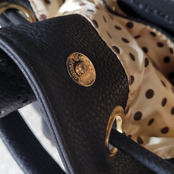 Black Vegan Leather Drawstring Bucket Bag - Picture 9 of 11